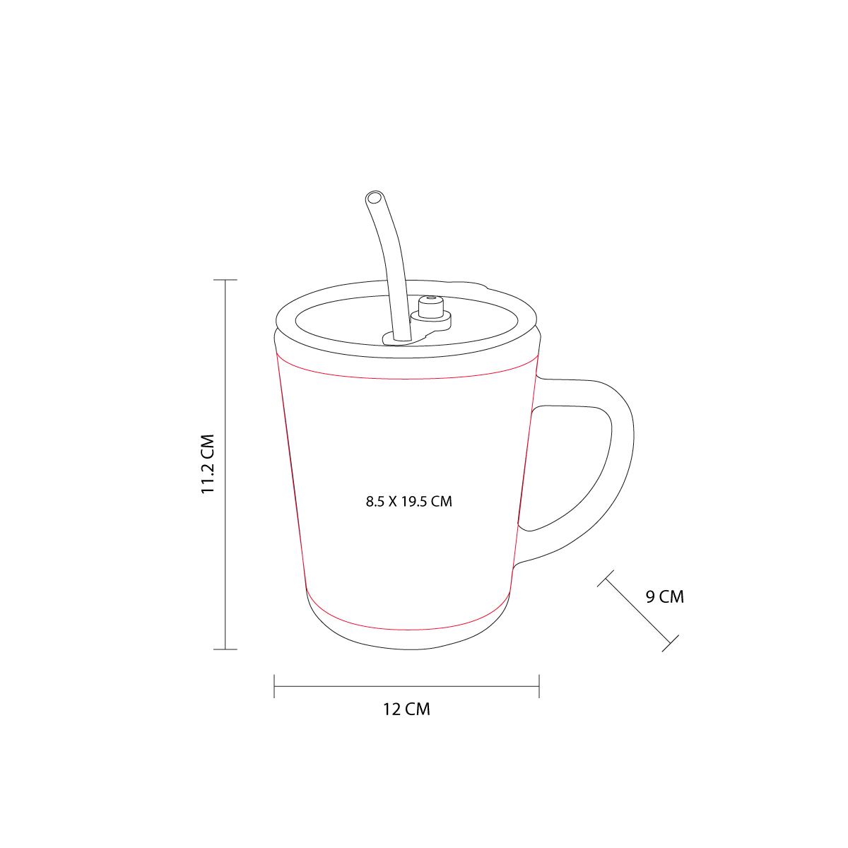 TAZ 059 R TAZA PARA SUBLIMAR BANAO rojo